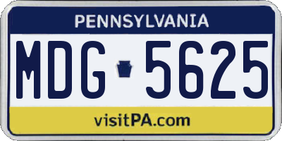 PA license plate MDG5625