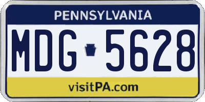 PA license plate MDG5628