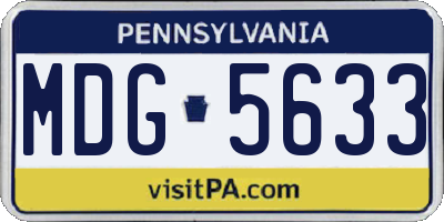 PA license plate MDG5633