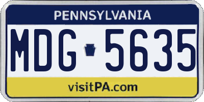 PA license plate MDG5635