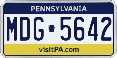 PA license plate MDG5642