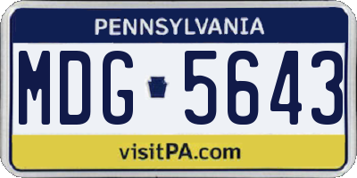 PA license plate MDG5643