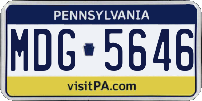 PA license plate MDG5646