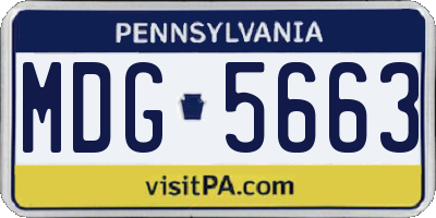 PA license plate MDG5663