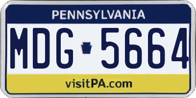 PA license plate MDG5664