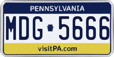 PA license plate MDG5666