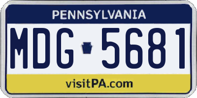 PA license plate MDG5681