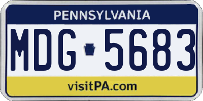 PA license plate MDG5683