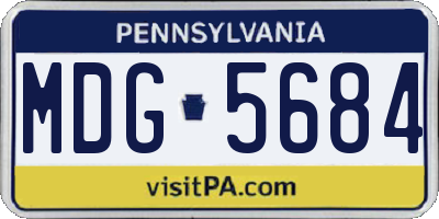 PA license plate MDG5684