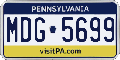 PA license plate MDG5699