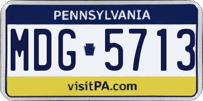 PA license plate MDG5713