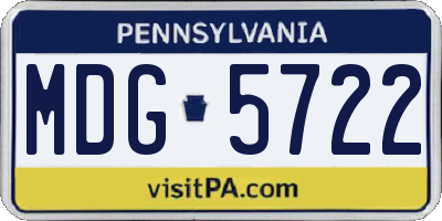 PA license plate MDG5722