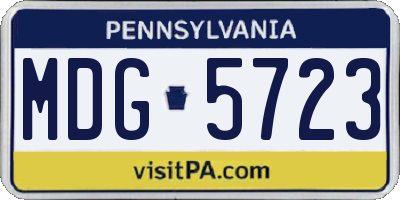 PA license plate MDG5723