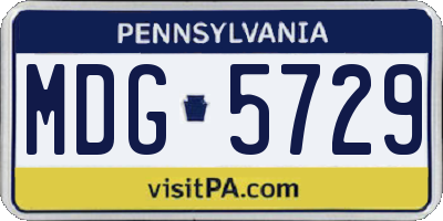 PA license plate MDG5729