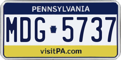 PA license plate MDG5737
