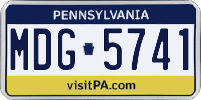 PA license plate MDG5741