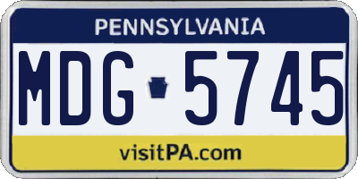 PA license plate MDG5745