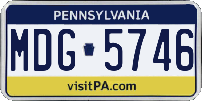 PA license plate MDG5746