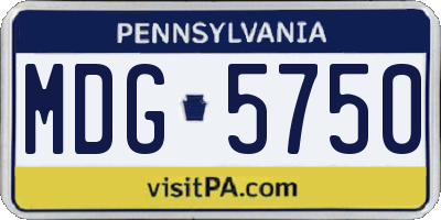 PA license plate MDG5750