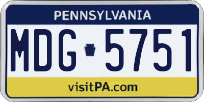 PA license plate MDG5751