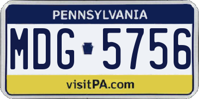 PA license plate MDG5756