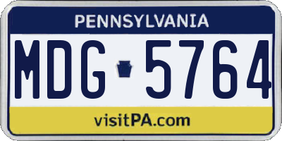 PA license plate MDG5764
