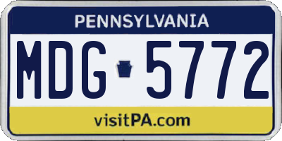 PA license plate MDG5772