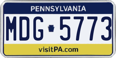 PA license plate MDG5773