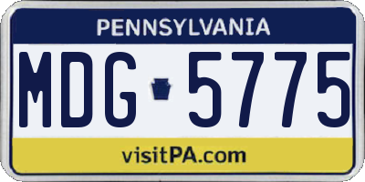 PA license plate MDG5775