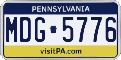 PA license plate MDG5776