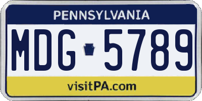 PA license plate MDG5789
