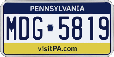 PA license plate MDG5819