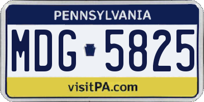 PA license plate MDG5825