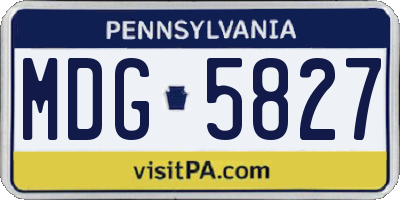 PA license plate MDG5827