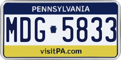 PA license plate MDG5833