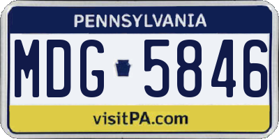 PA license plate MDG5846