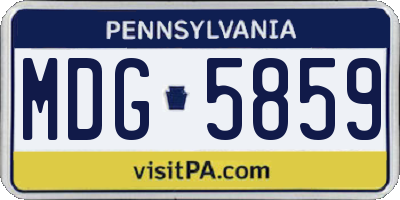 PA license plate MDG5859