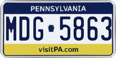 PA license plate MDG5863