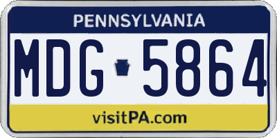 PA license plate MDG5864