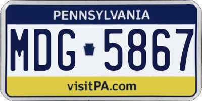PA license plate MDG5867