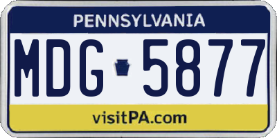 PA license plate MDG5877
