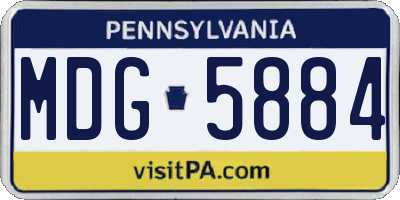 PA license plate MDG5884