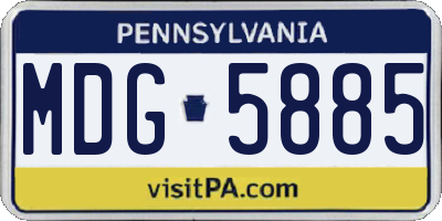 PA license plate MDG5885
