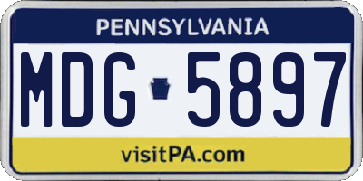 PA license plate MDG5897