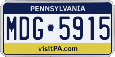 PA license plate MDG5915