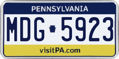 PA license plate MDG5923