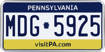 PA license plate MDG5925