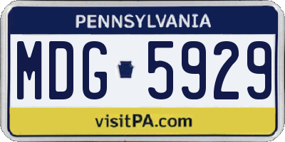 PA license plate MDG5929