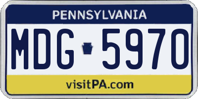 PA license plate MDG5970