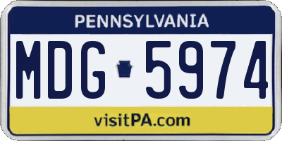 PA license plate MDG5974